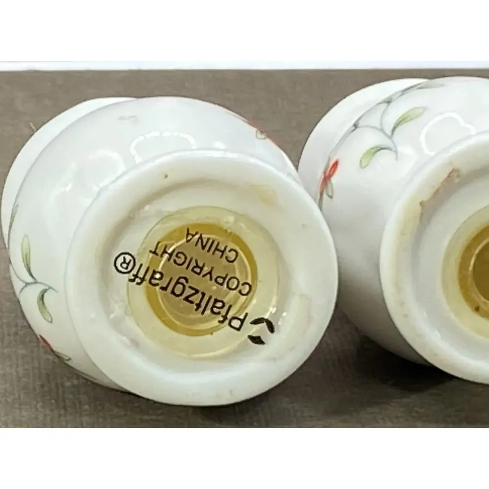 Set of Pfaltzgraff White Porcelain Hand Painted Small Salt & Pepper S&P Shakers